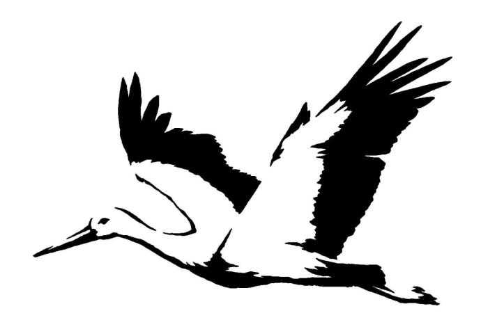 Журавлик трафарет