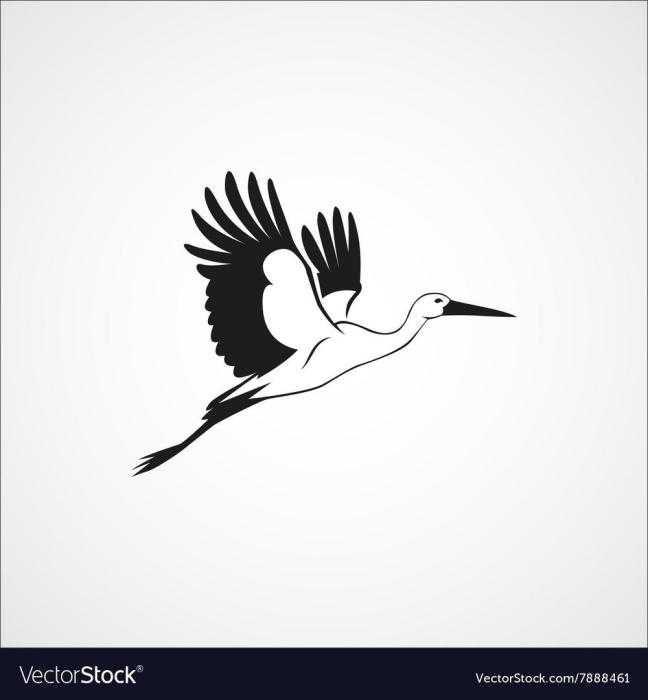 Журавль рисунок