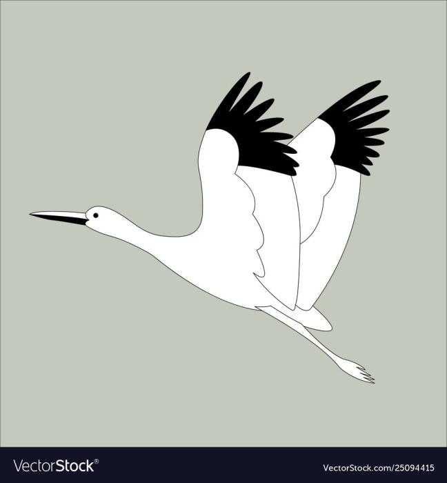 Аист рисунок сверху
