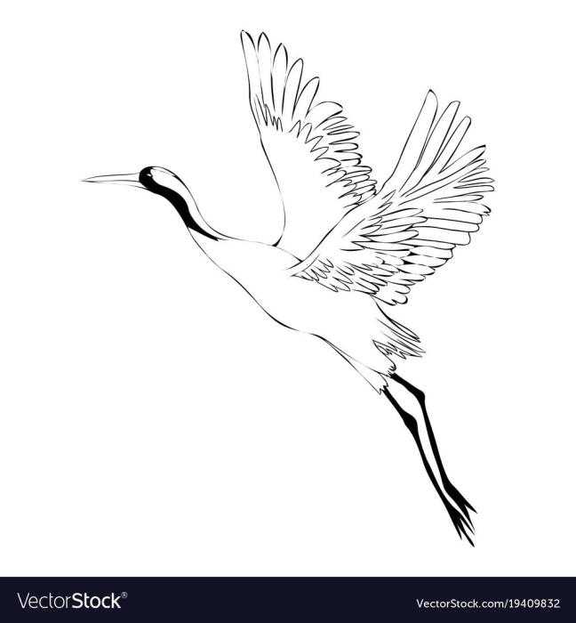 Журавль рисунок