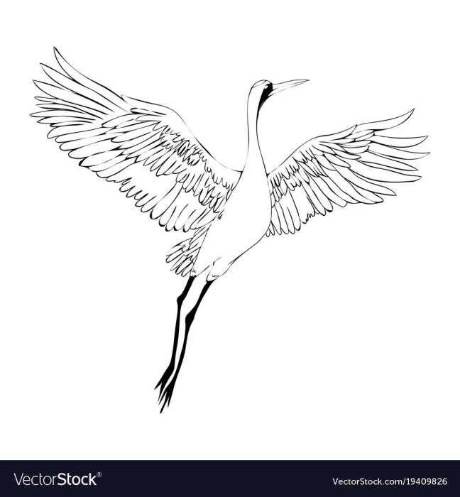 Журавль контур