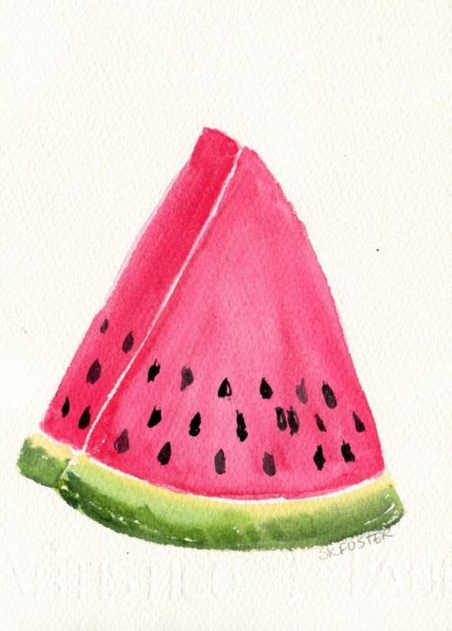 Рисунки для срисовки лёгкие Арбуз