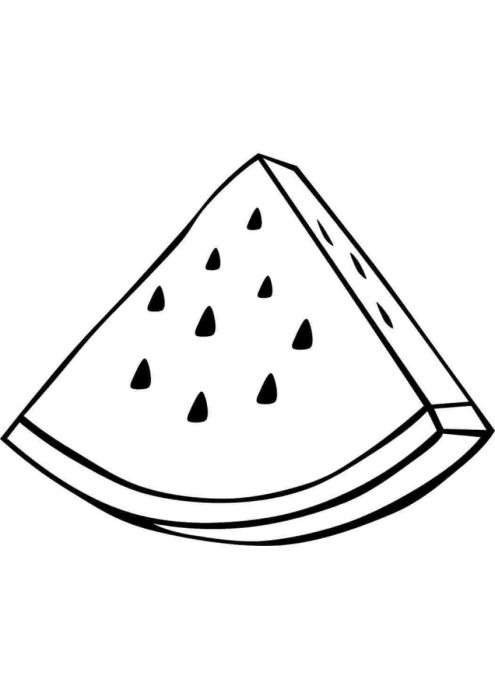 Долька арбуза акварелью