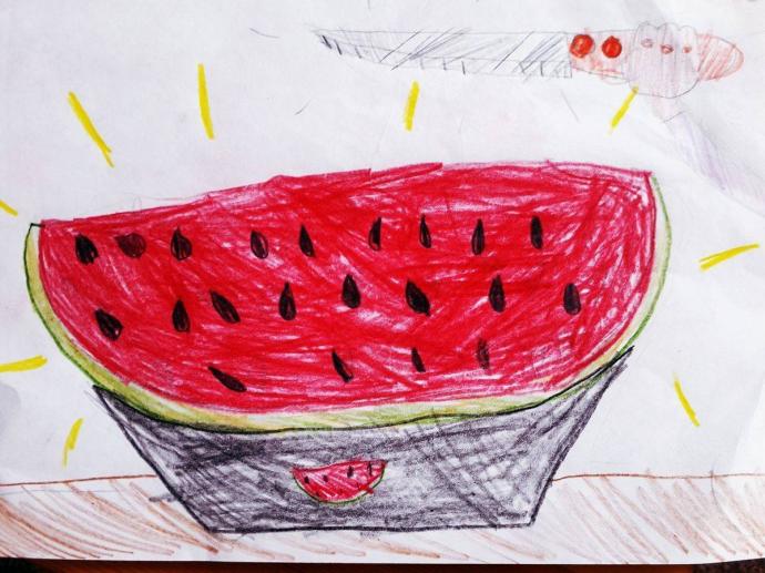 Арбуз рисование с детьми