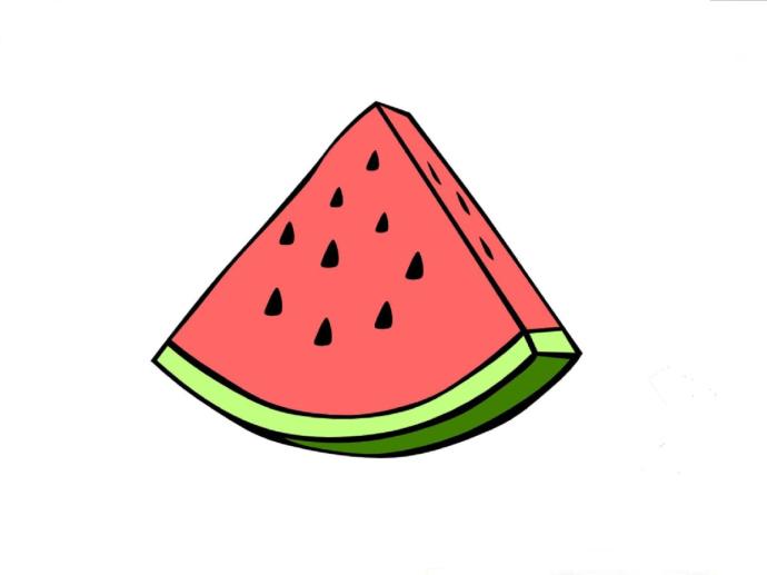 Нарисовать дольку арбуза