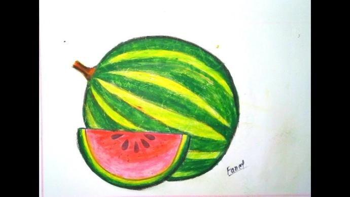 Арбуз простым карандашом