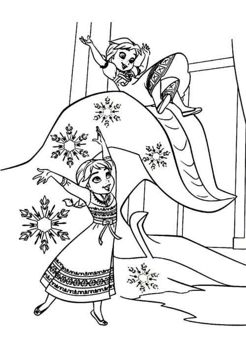 Эльза и Анна чб