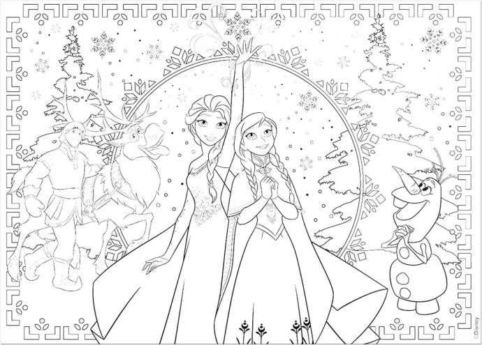 Разукрашка Холодное сердце Олаф