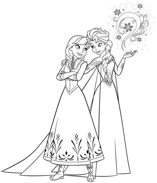 Раскраска Эльзы из холодного сердца