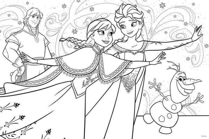Раскраски принцессы Диснея Эльза