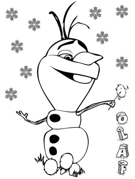 Раскраска Анна и Эльза Олоф