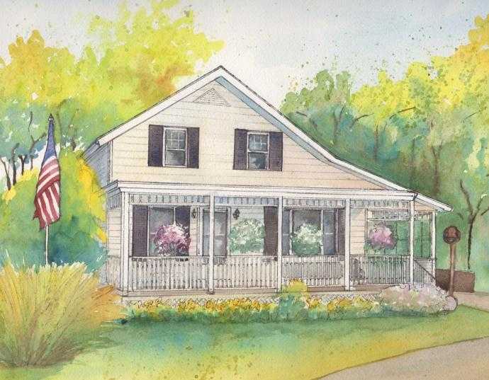 Рисунок современного дома легкий