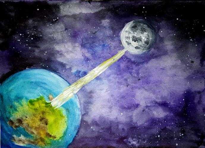 Рисуем космос акварелью
