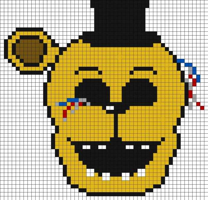 Голден Фредди пиксельный