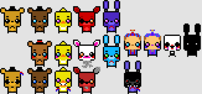 АНИМАТРОНИКИ по клеточкам маленькие