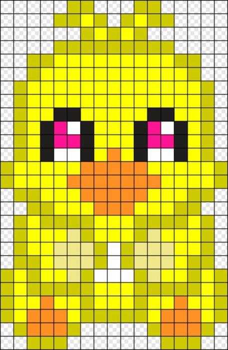 Рисование по клеточкам ФНАФ В тетради