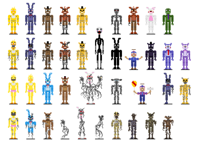 Раскраски майнкрафт ФНАФ