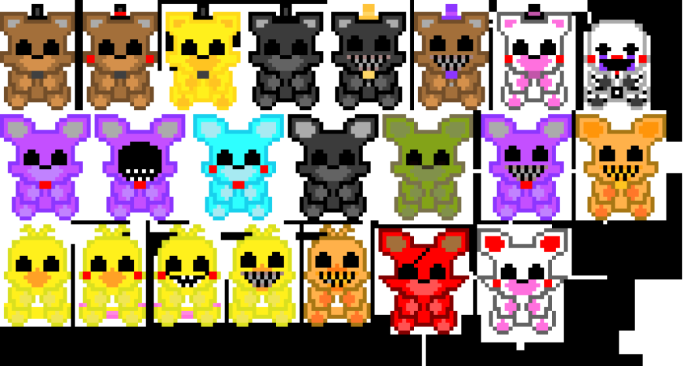 Рисунки по клеточкам ФНАФ