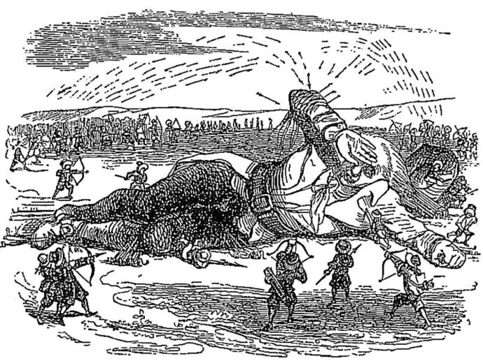 Путешествие Гулливера в Лилипутию раскраска