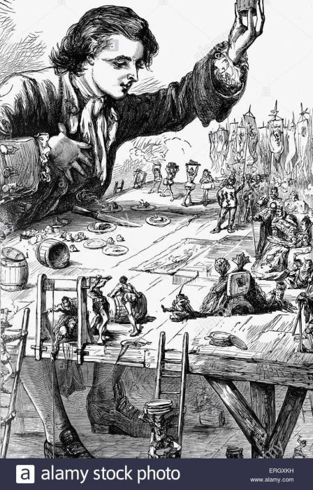 Лилипуты против Гулливера рисунок