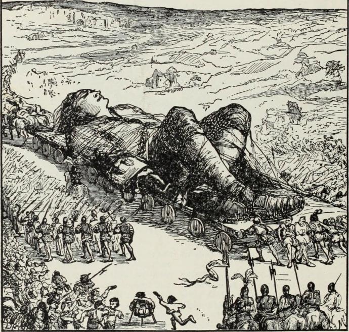 Приключения Гулливера черно белые иллюстрации