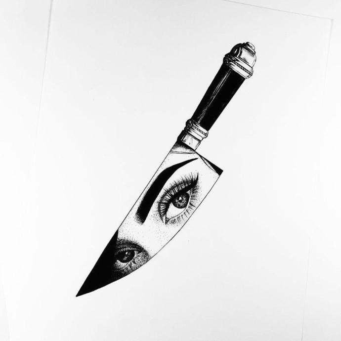 Эскизы татуировок ножей