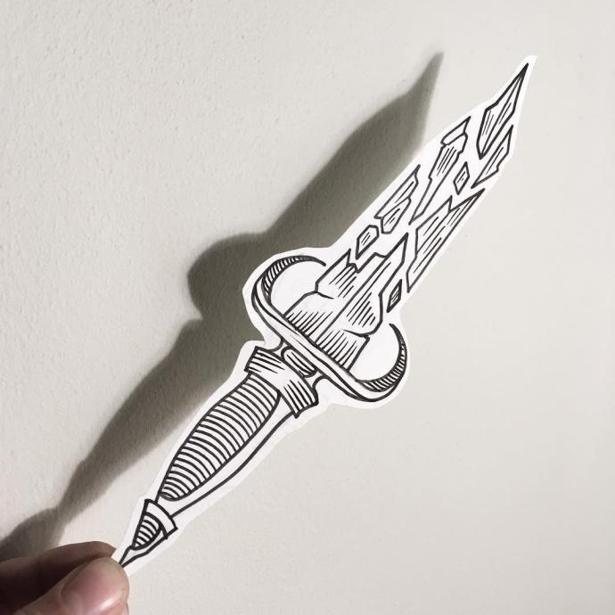 Кинжал тату эскиз