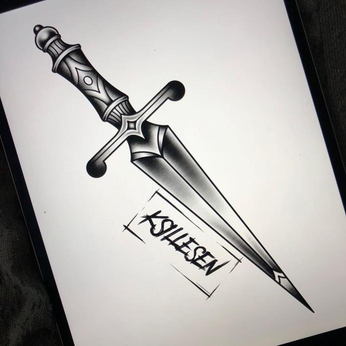 Тату меч на руке эскиз