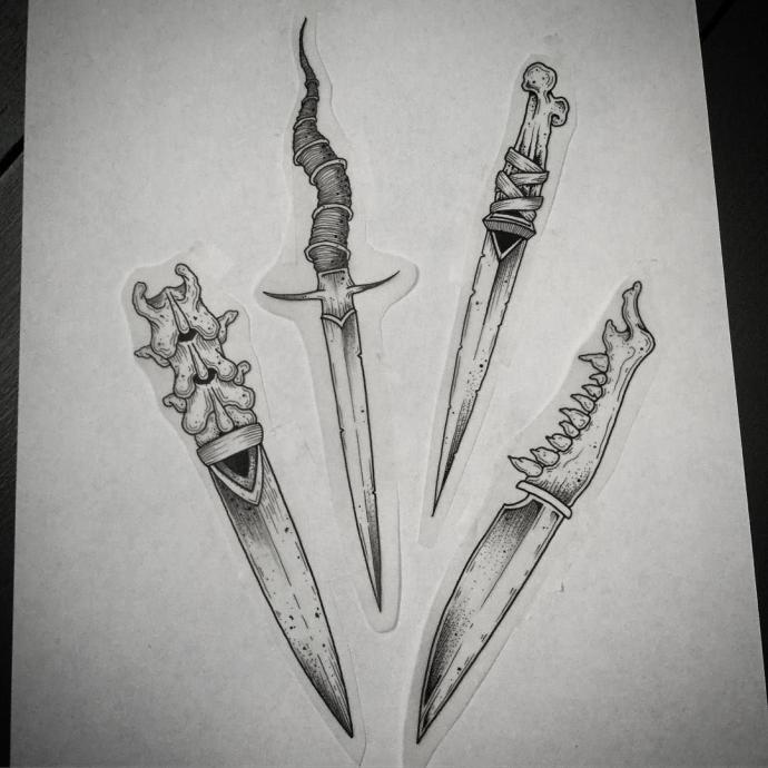 Кельтский кинжал тату