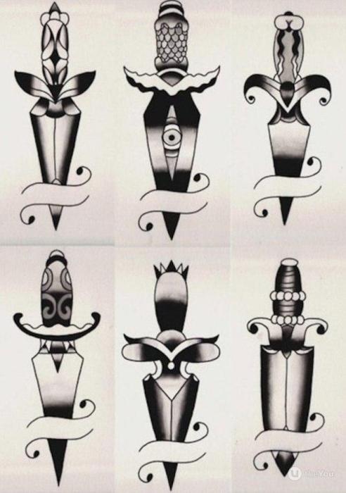 Кинжал Олд скул эскиз