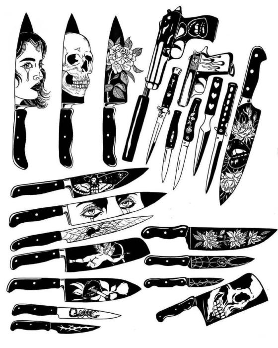 Нож рисунок
