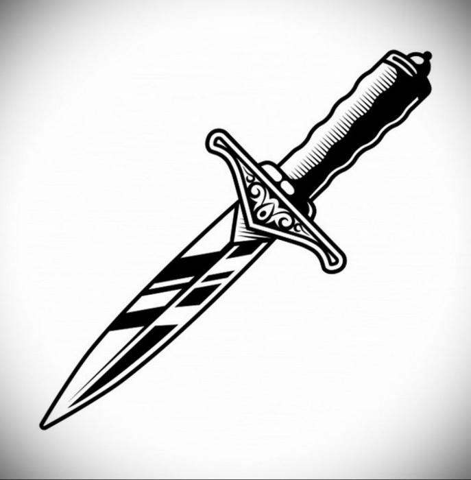 Кинжал черно белый