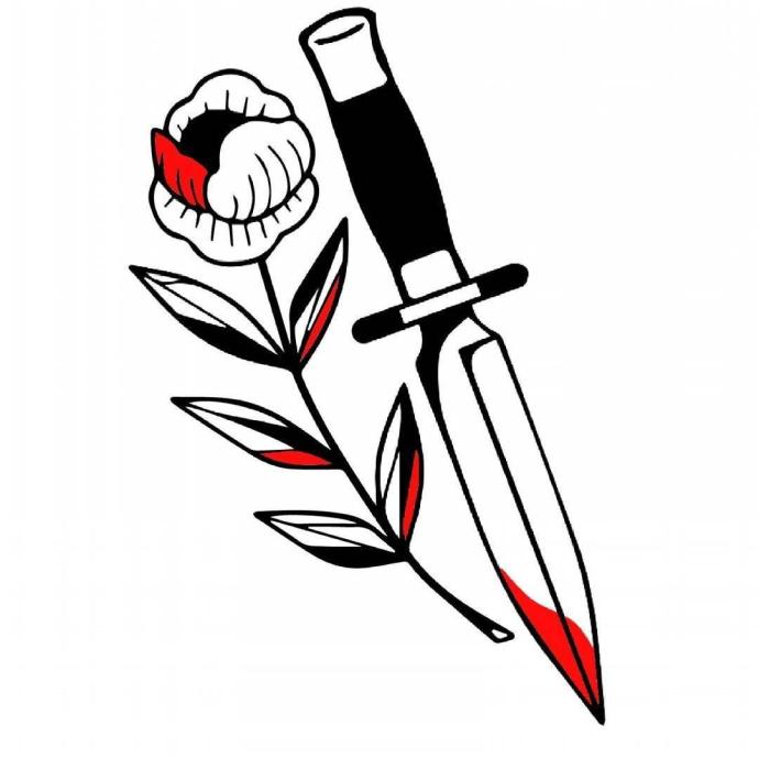 Кинжал тату эскиз