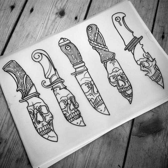 Нож рисунок