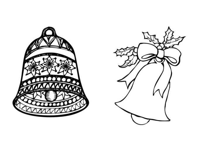 Колокольчик новый год контур