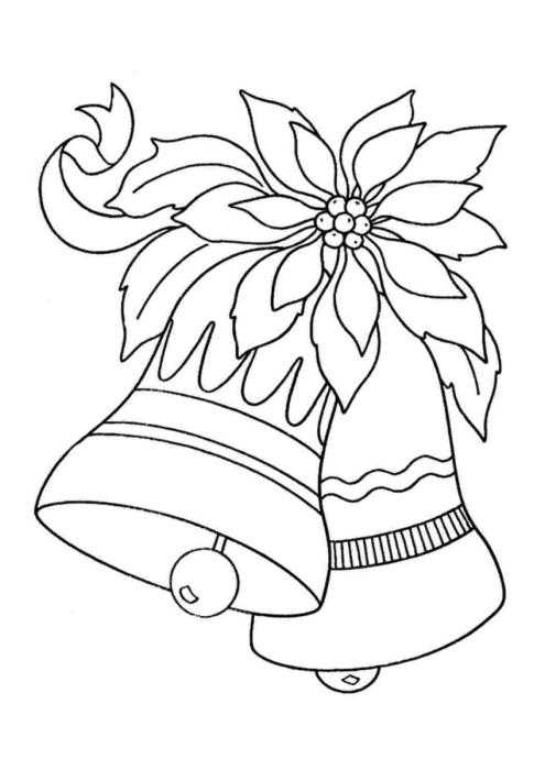 Новогодние колокольчики раскраска