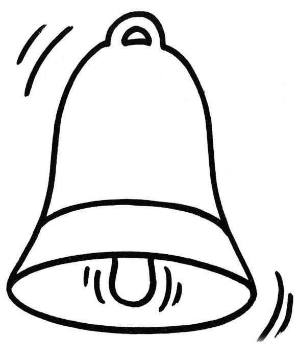 Раскраска колокольчик школьный