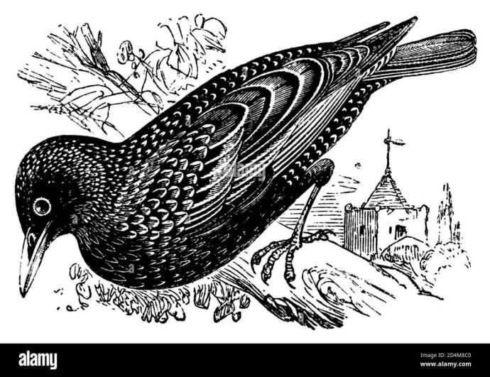 Галка с чёрным животом картинки карандашом