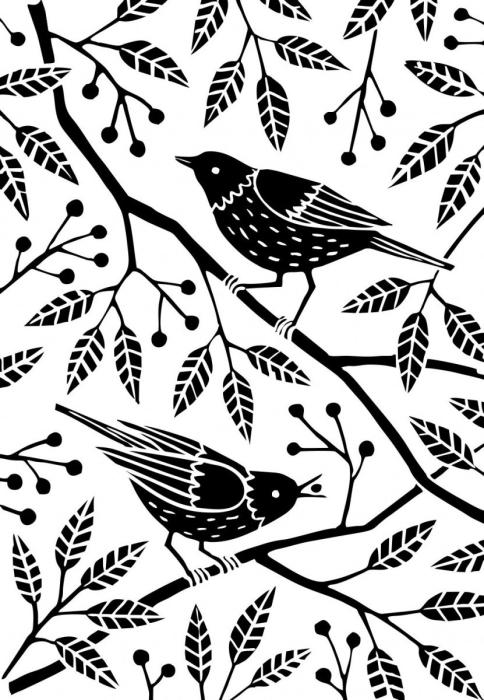 Дерево с кормушкой раскраска