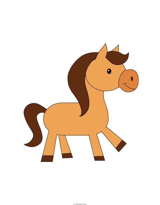 Лошадь на белом фоне сидит