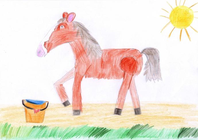 Лошадь мультяшный на прозрачном фоне