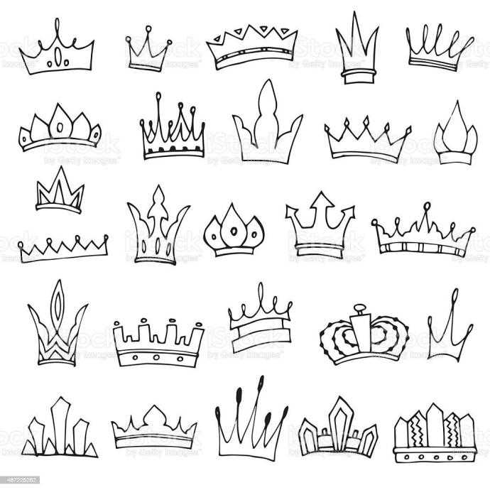 Простые скетчи корона