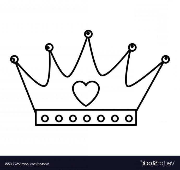 Корона с сердечками раскраска