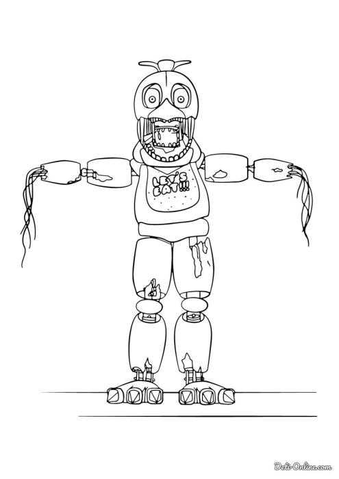 Раскраска ФНАФ 9 Фредди