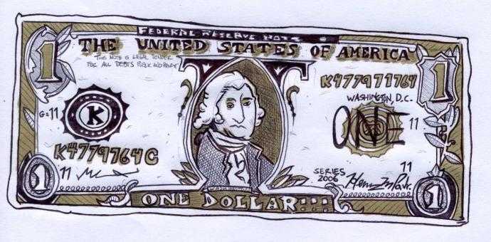 Нарисованный доллар70