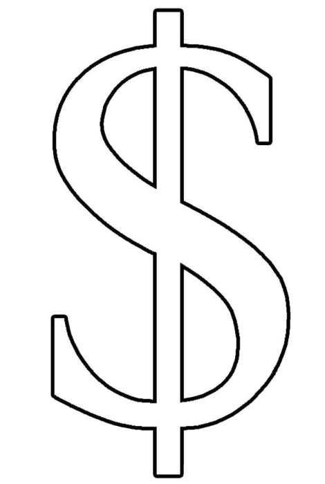 Значок доллара мультяшный