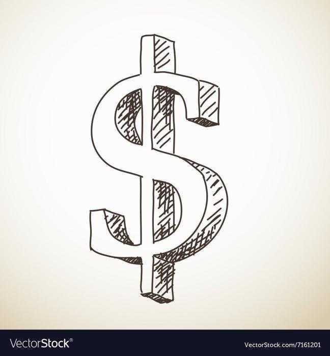 Значок доллара контур