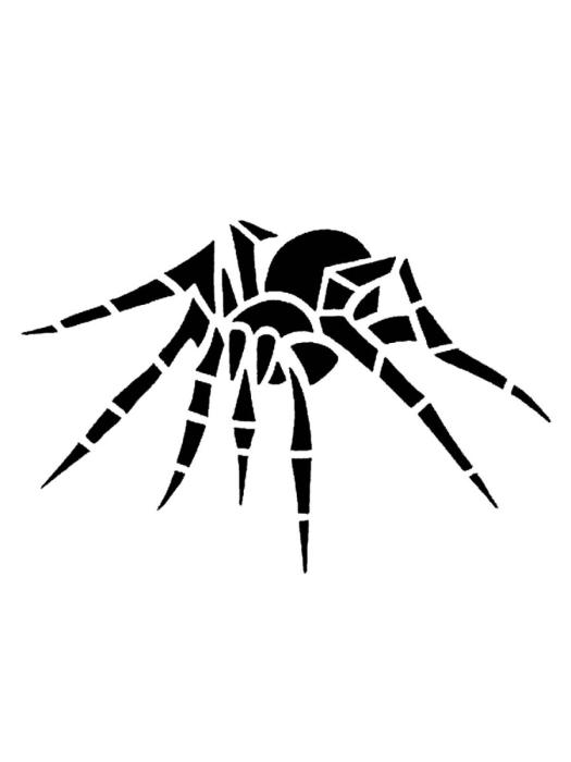 Чёрный паук траффарет