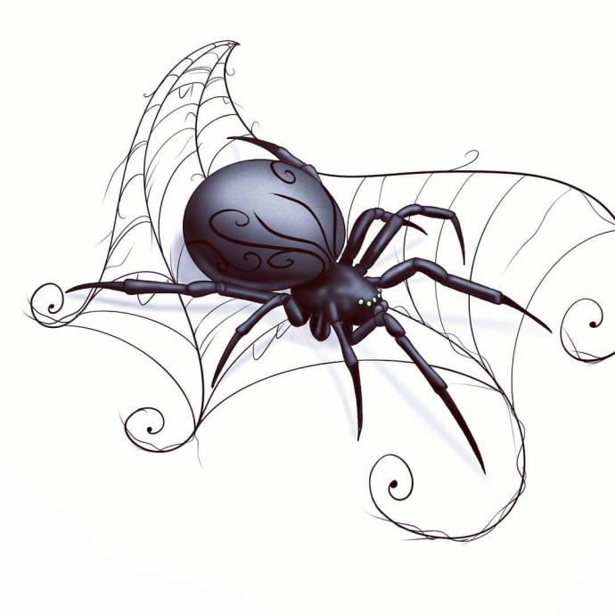 Паук на паутине рисунок для детей