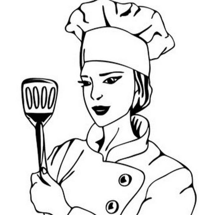 Раскраска повар